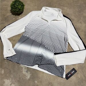 Jack‎ Smith NWT Black White Quarter Zip Pullover Size 2XL Gold Athletic Sporty